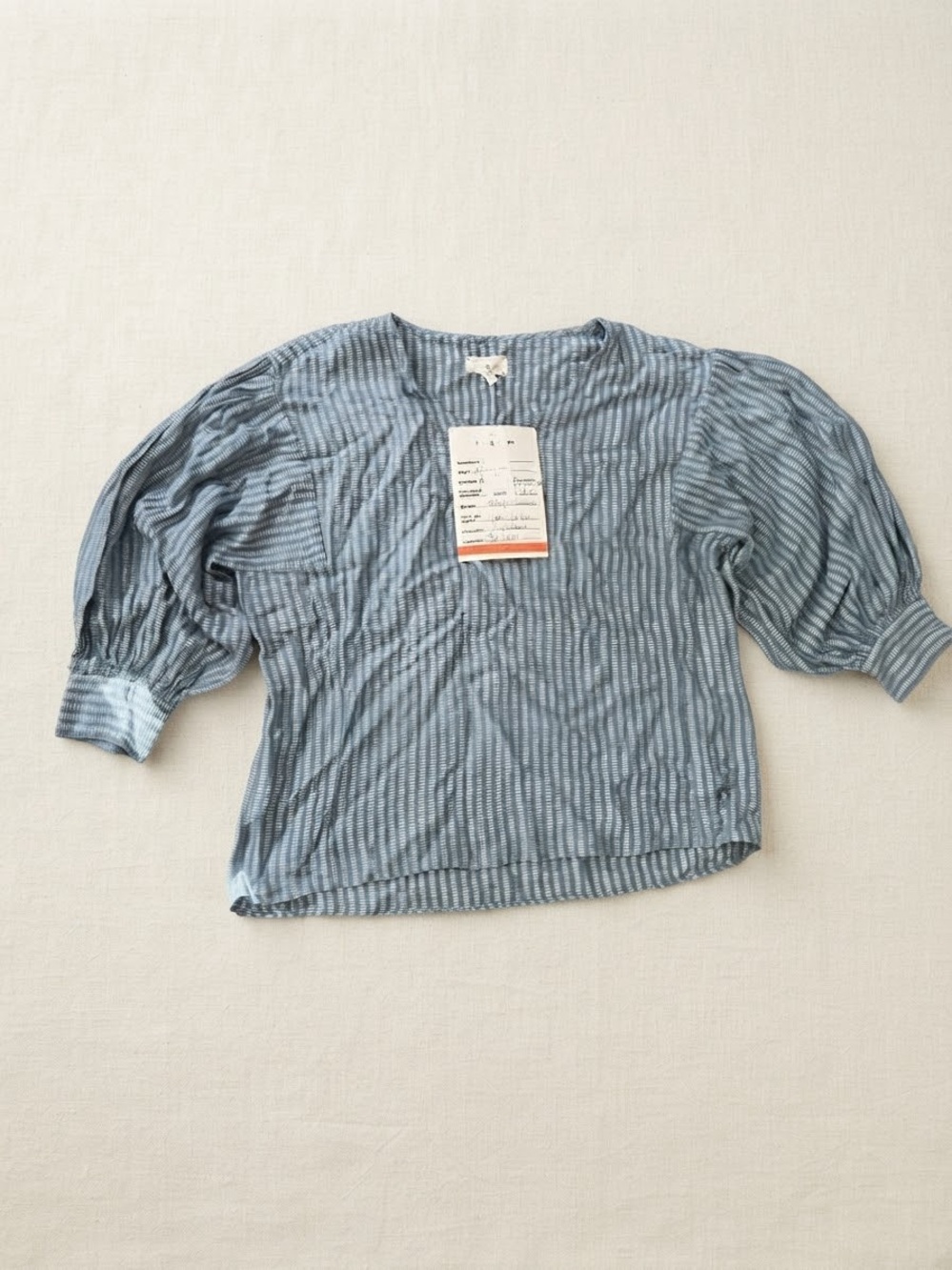 Lou & Grey Stillwater Blue Pick Stitch Top Size S Boho Peasant Blouse